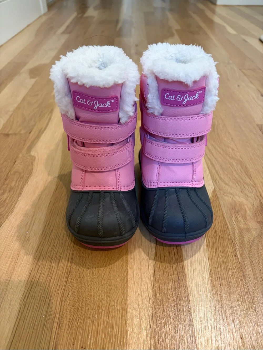 Cat & Jack Pink and Black Toddler Kids Pink Winter Snow Boots 7T